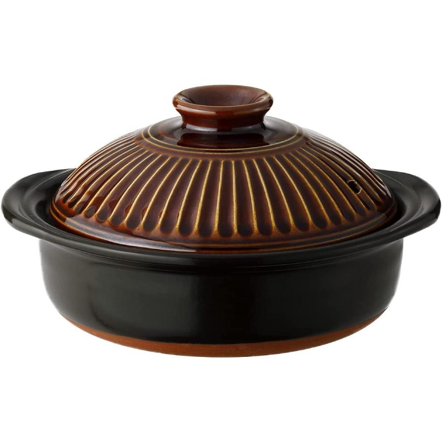 菊花 土鍋 8号 直火対応 万古焼 日本製 選べる3色 粉引 ルリ釉 飴釉