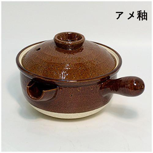 伊賀焼行平鍋 小 萬古焼 土鍋 直火対応 日本製 黒柿釉 ワラ釉と