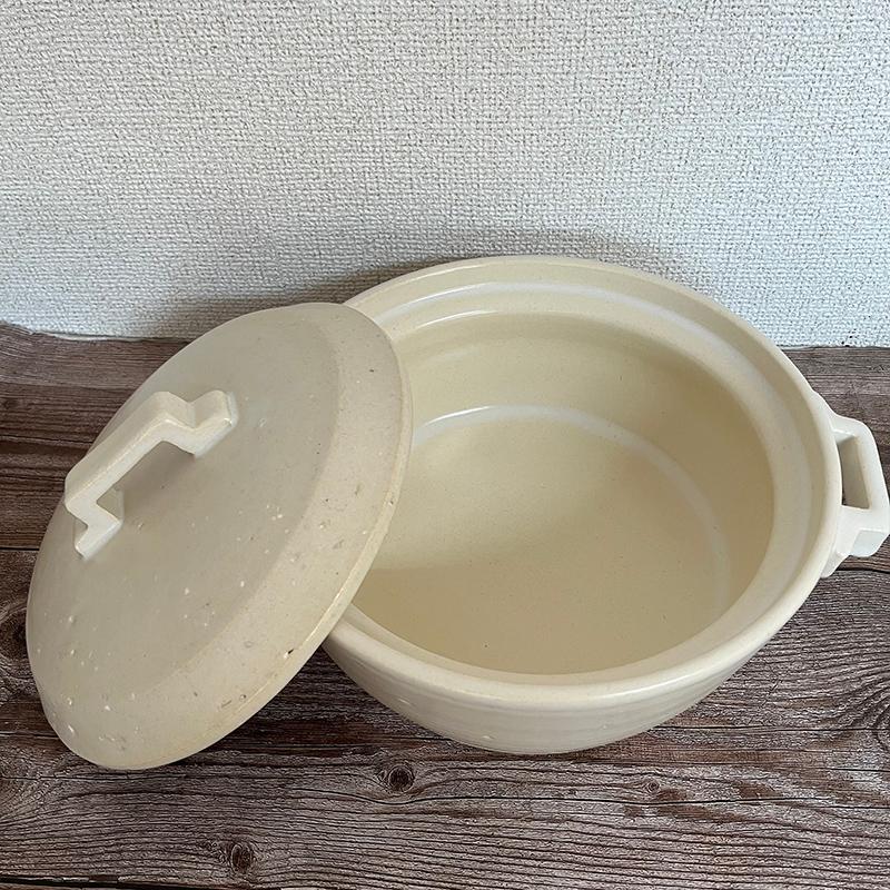 荒土使用 スタイル 土鍋9号 佐治陶器 2800ml ホワイトとブラック選べる