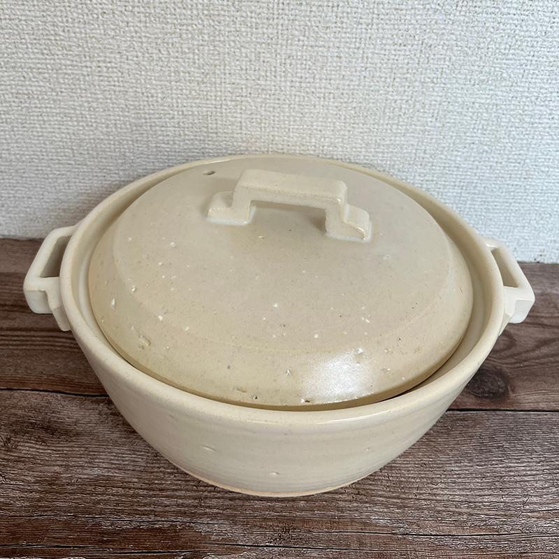 荒土使用 スタイル 土鍋9号 佐治陶器 2800ml ホワイトとブラック選べる