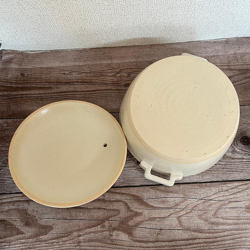 荒土使用 スタイル 土鍋9号 佐治陶器 2800ml ホワイトとブラック選べる