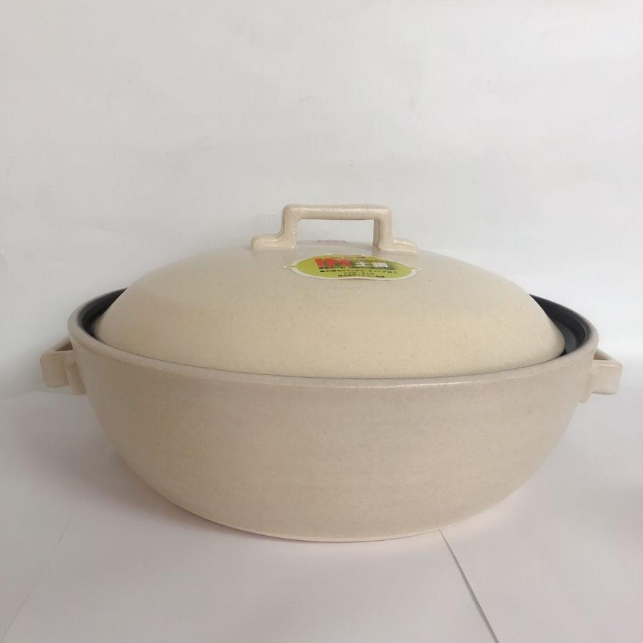 セラミック加工 IH 土鍋 8号 マルヨシ陶器 ブラウン、白と黒3色あり IH