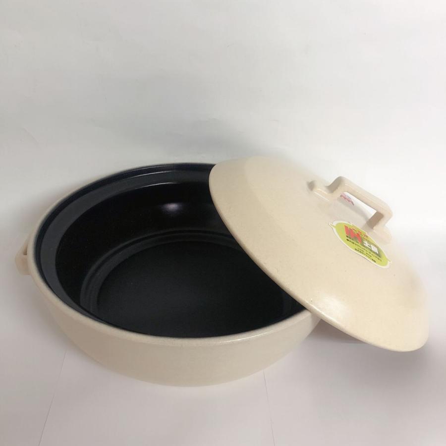 セラミック加工 IH 土鍋 9号 マルヨシ陶器 白と黒2色あり IH対応鍋