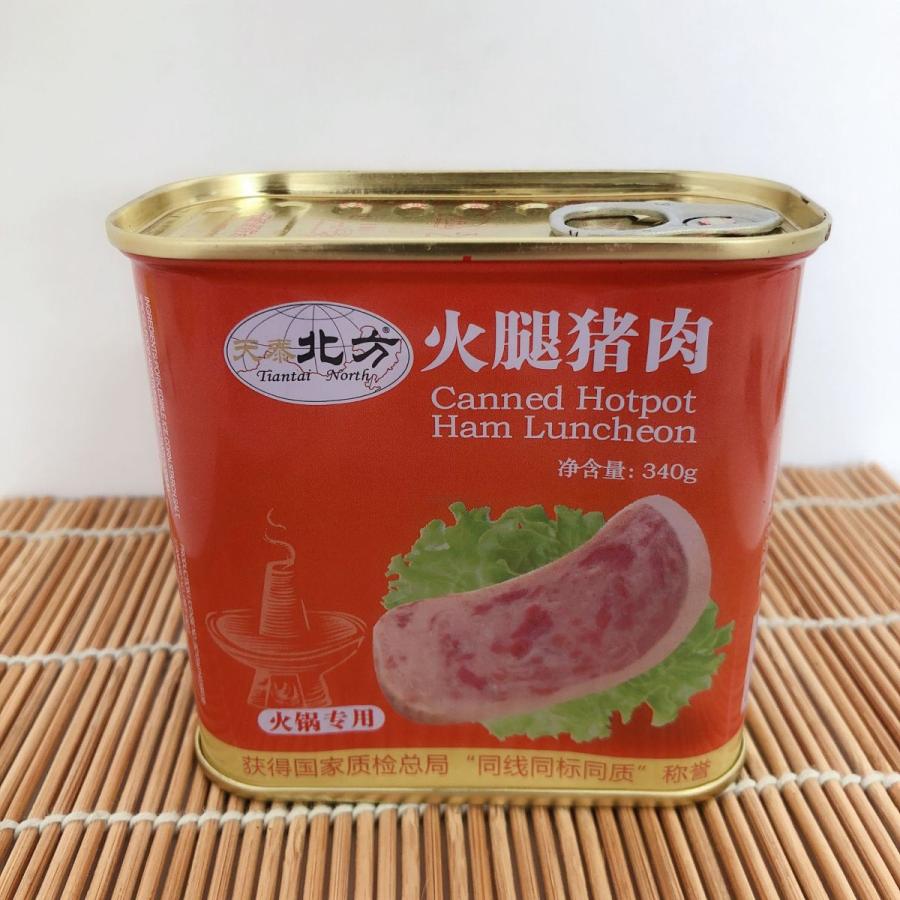 ランチョンミート 北方天泰 午餐肉340g 味付け豚肉 缶詰食品 中華食材