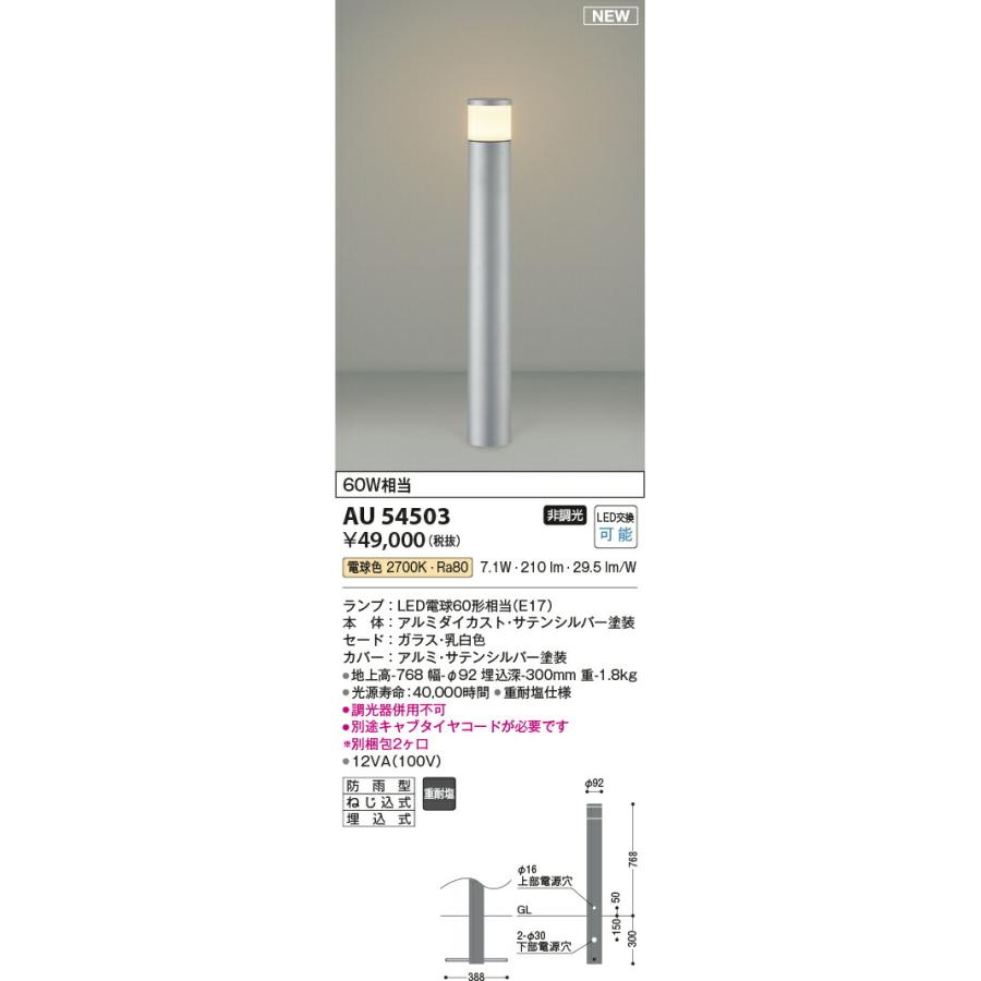 KOIZUMI　コイズミ照明　LEDガーデンライト(重耐塩塗装)　AU54503