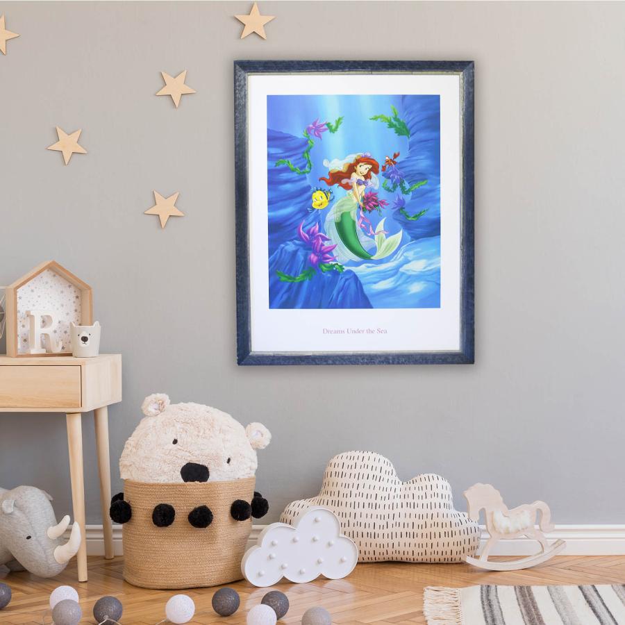 額入りポスター ディズニー リトルマーメイド ＜CP DS26 ディズニー Dreams Under the Sea ＞ 幅570mm×高さ720mm インテリア 額入り おしゃれ