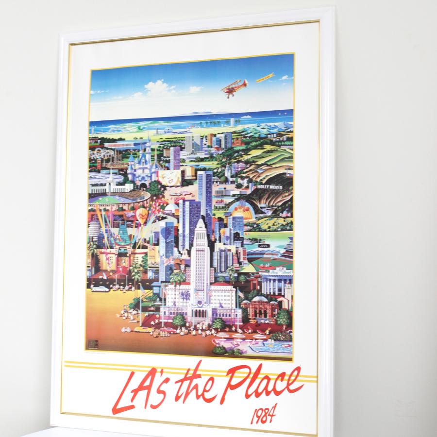 額入りポスター ヒロヤマガタ <CP HY39 LA's The Place 1984 額入りポスター ヒロヤマガタ <CP HY39 LA's The Place 1984