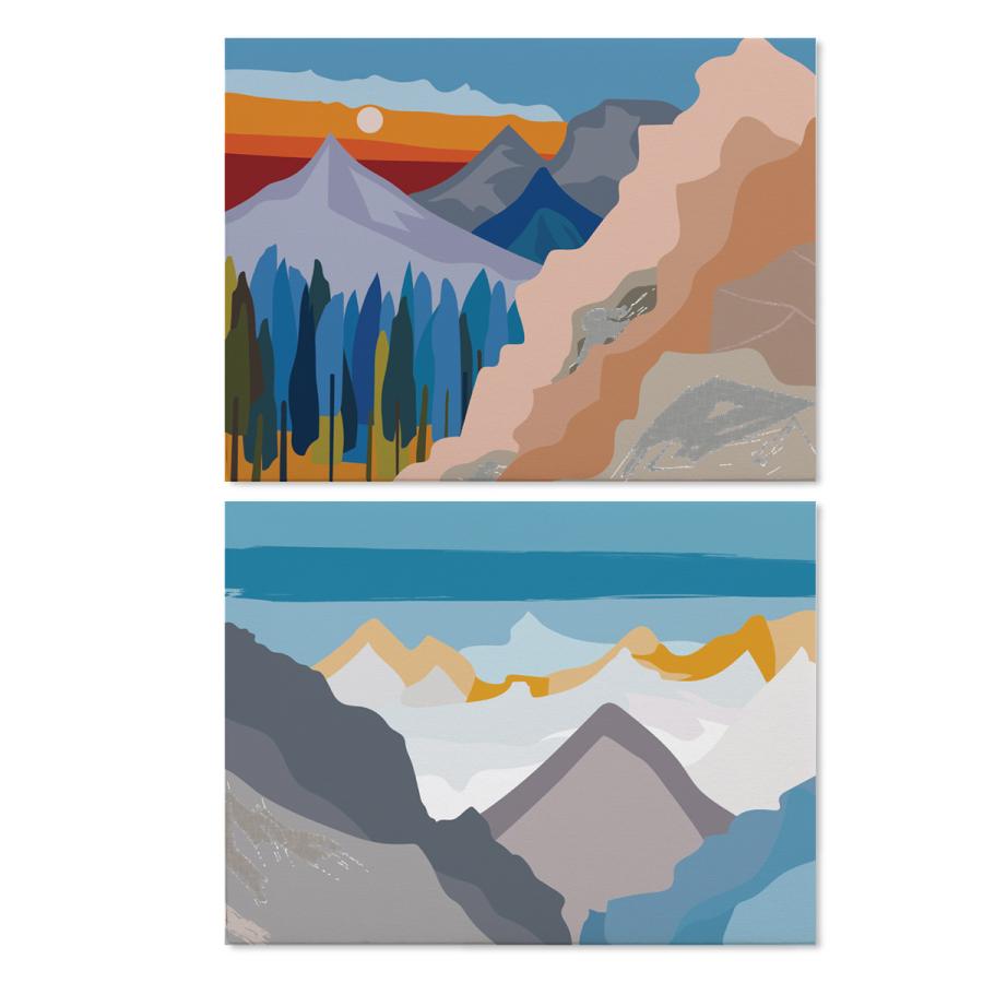 ファブリック パネル おしゃれ 絵画 インテリア LS4_2set 風景画 山 川