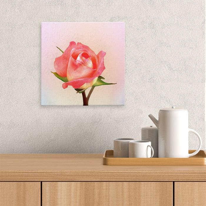絵画 花 キャンバスアート 20cm×20cm ミニサイズ バラ 花の絵 高貴