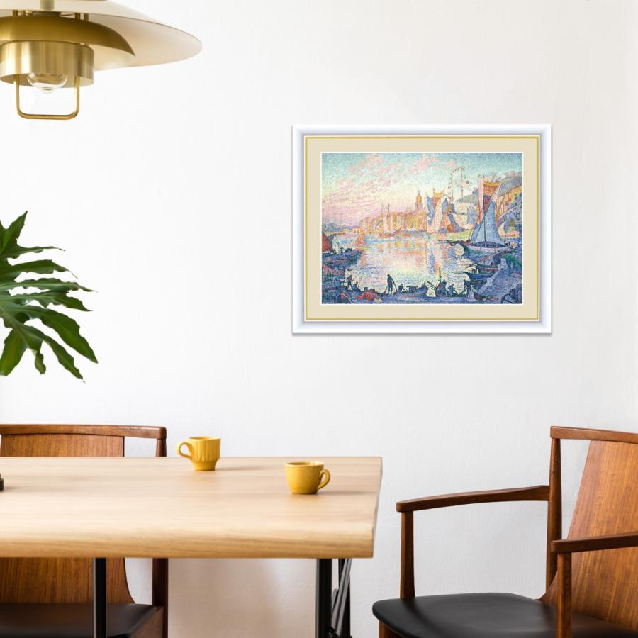 アート額絵 シニャック 「サン・トロペの港」世界の名画 額入り