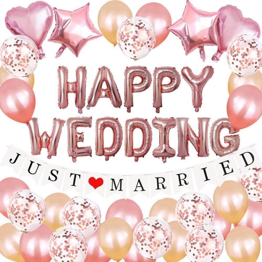 HAPPY WEDDING キット ウェディング 飾り バルーン 送料無料 アルファベット 風船 デコレーション キット 結婚式 飾り 装飾｜happymarche｜08