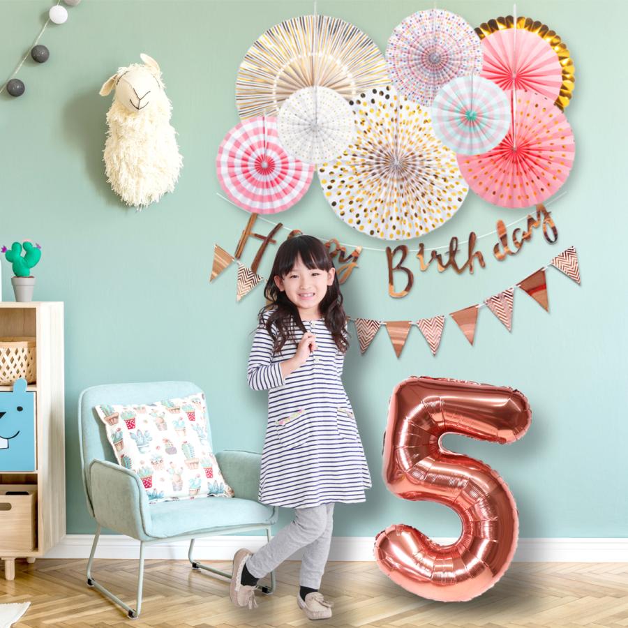 ペーパーファン誕生日飾り付け 大きい数字バルーン デコレーションキット Lakesidecoc Us