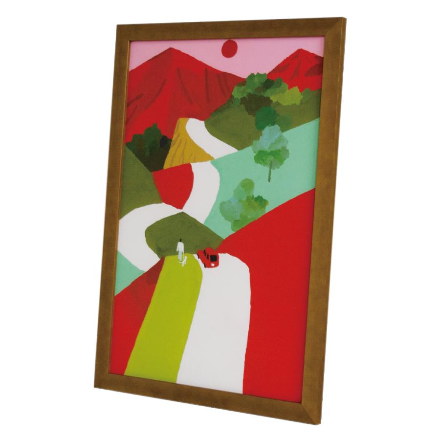 井筒啓之 額入りアートポスター HI09 「Red mountain path 」 65×45cm アートパネル アートフレーム_3