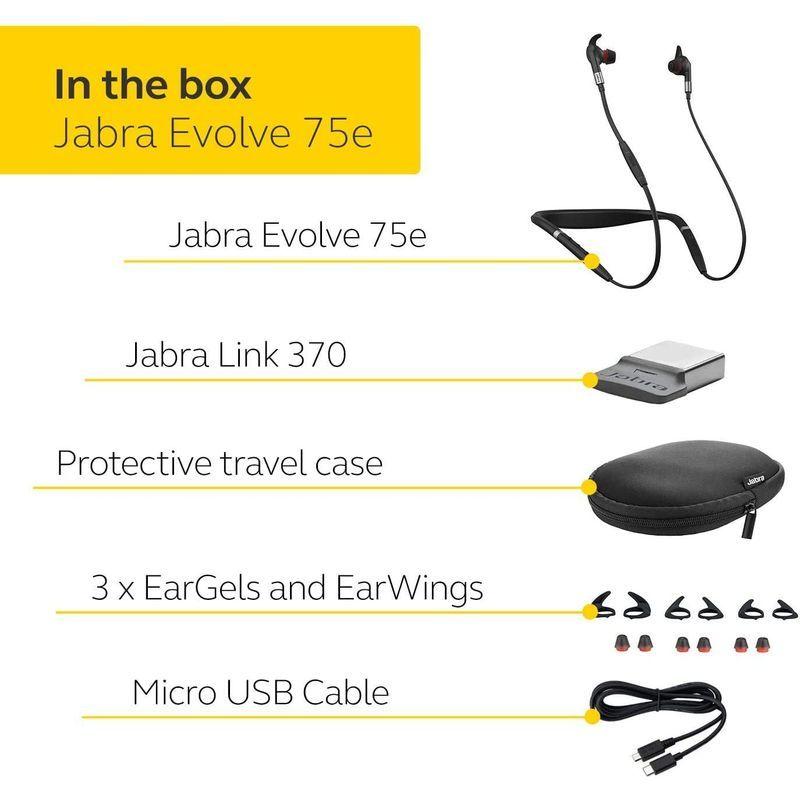 Jabra Evolve 75e MS Bluetooth ワイヤレス インイヤー式 S 7099-823-309 MS Evolve 75e Bluetooth ワイヤレス インイヤー式