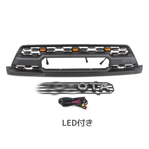 トヨタ ハイラックス サーフ 4RUNNER GRILLE 2002-2005 高品質 3連LEDフロントグリル TOYOTAロゴ付き 外装 フロントグリル ガーニッシュ｜happyminamoto｜03