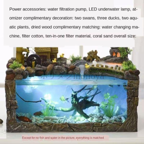 水槽 噴水 風景 水族館風 水ホイール装飾品 リビング 玄関