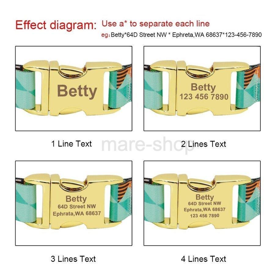 予約販売品 首輪 犬 名前入り ネームタグ 迷子札 名札 電話番号入り プリント柄 オーダーメイド かわいい Maxchor De