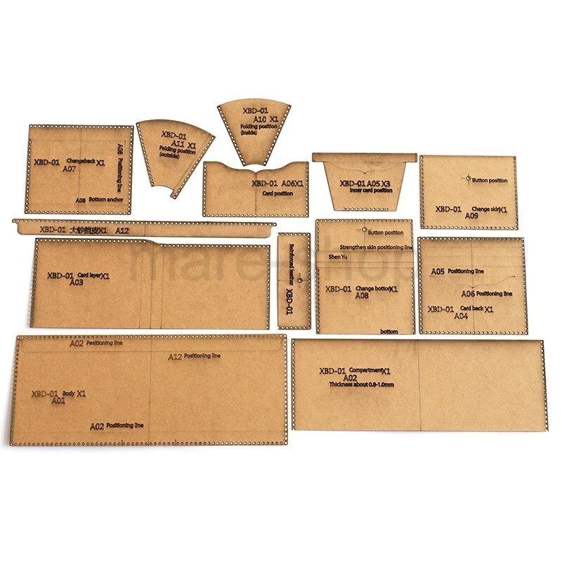 レザークラフト作成キット レザークラフト 型紙 ウォレット 財布 二