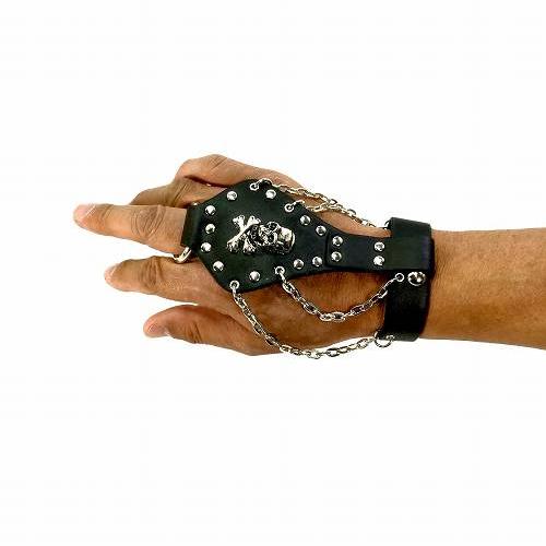 リストバンド スタッズ ドクロ ガイコツ フェイクレザー ブレスレット