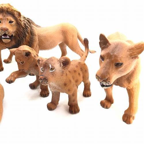 ミニチュア 動物 ライオン 群れ 家族 6匹セット AO-010 置物