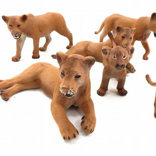 ミニチュア 動物 ライオン 群れ 家族 6匹セット オスなし AO-011 置物