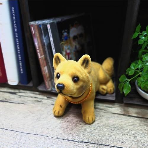 首振り犬 柴犬 AO-017 赤べこ風 イヌの首振り人形 置き物 首がゆらゆら