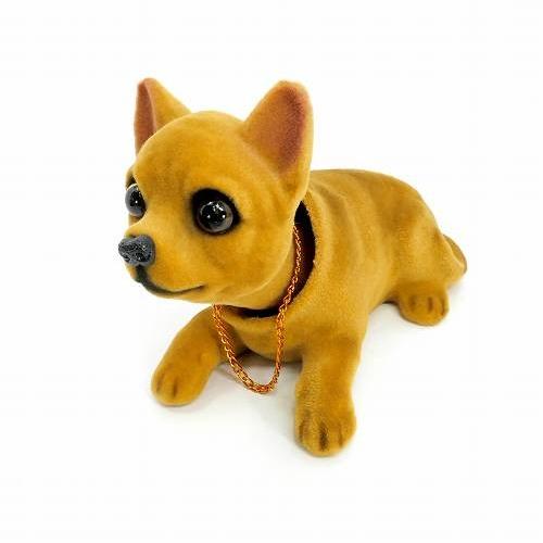 首振り犬 チワワ AO-018 赤べこ風 イヌの首振り人形 置き物 首が