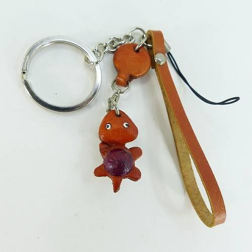 本革 キーホルダー バッグチャーム ハンドメイド オーダー受付中 キーホルダー 牛革 本革 レザー 亀 カメ 手作り ハンドメイド