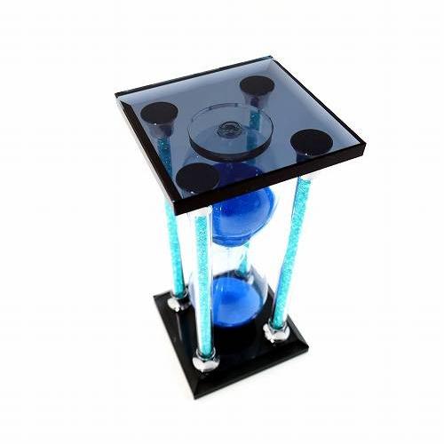 砂時計 30分前後 青 おしゃれなクリスタル砂時計 神殿風 インテリア