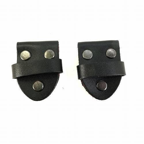 ベルト用 かぶせ レザー 2個セット 黒 ベルトループ 穴あけ