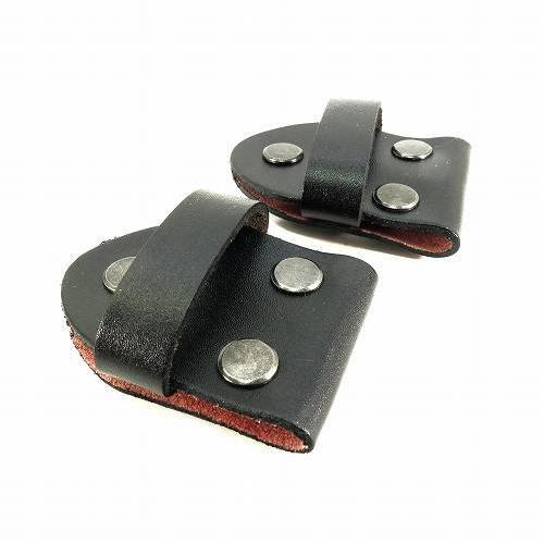 ベルト用 かぶせ レザー 2個セット 黒 ベルトループ 穴あけ