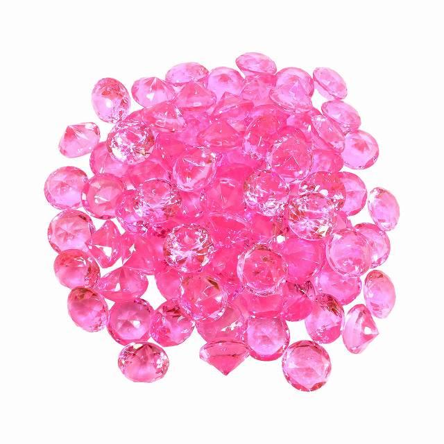 アクリルアイス イミテーションダイヤ ピンク 約80個 約500g