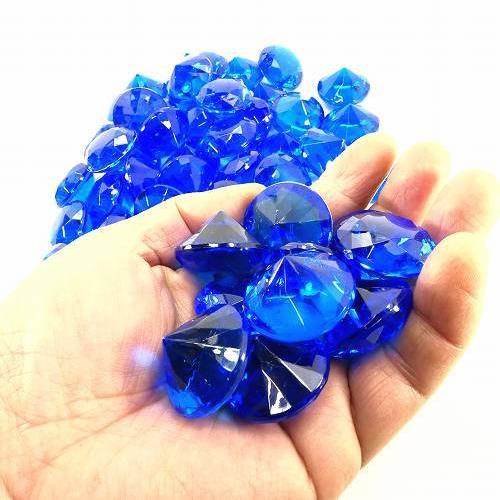 アクリルアイス イミテーションダイヤ ブルー 約80個 約500g 青 