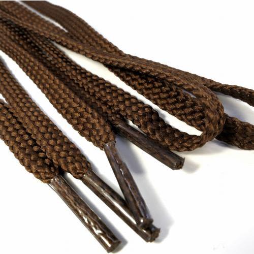 在庫処分 大人の靴ひも 靴紐 平紐 無地 ブラウン 幅7ミリ ETSR-114