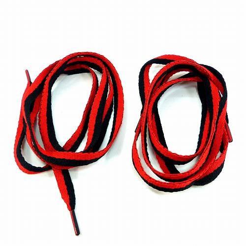 靴ひも スニーカー 靴紐 シューレース 110cm 赤黒ライン ETSR-824  