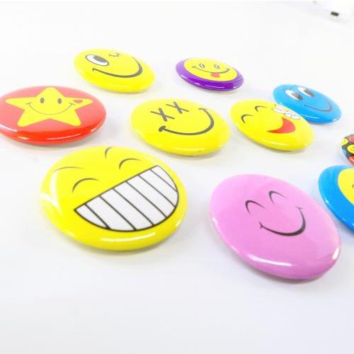 缶バッジ スマイル 10個セット ランダムアソート 福袋 ピンバッジ 顔