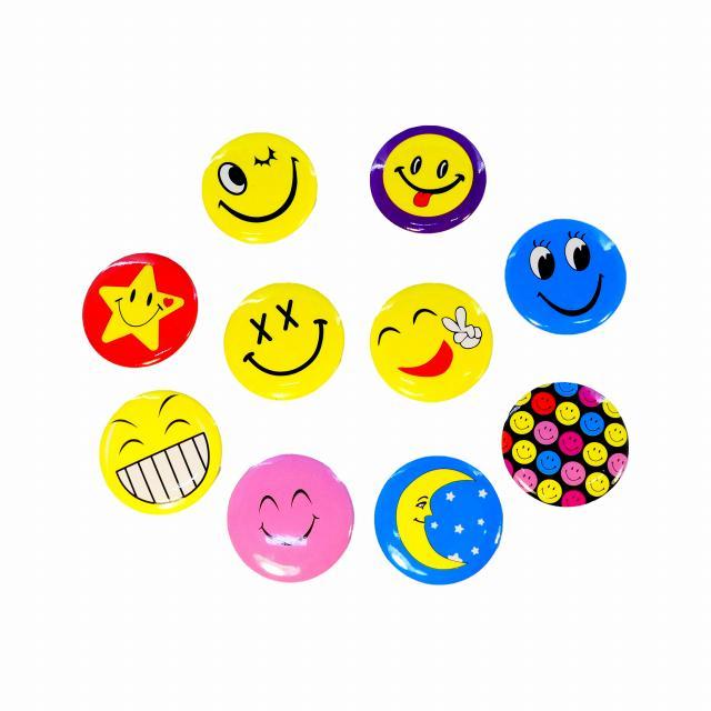 缶バッジ スマイル 30個セット ランダムアソート 福袋 ピンバッジ 顔