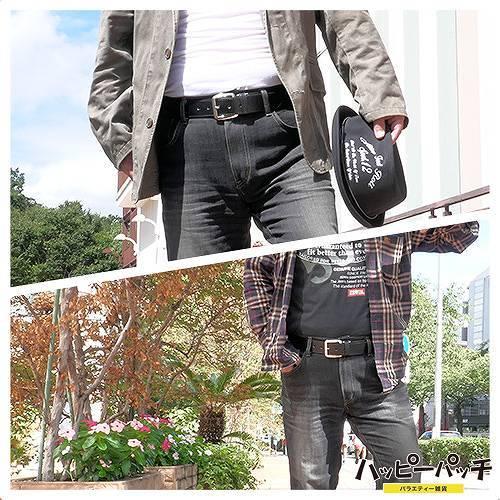 ベルト ロング イーグル 黒 メンズ ピンベルト ウエスト110cmまで 長尺