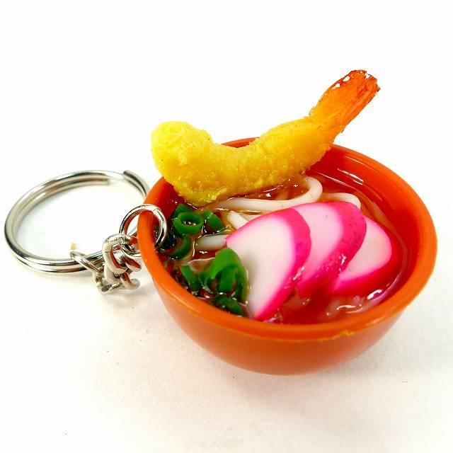食品サンプルキーホルダー 天ぷらうどん 茶丼 GS-041 グルメ