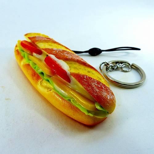 食品サンプルストラップ 野菜サンド GS-057 グルメキーホルダー パン