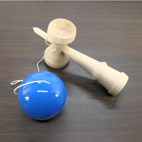 けん玉 ジャンボ 大きい 24cm 青 木製 パフォーマンス ディスプレイ