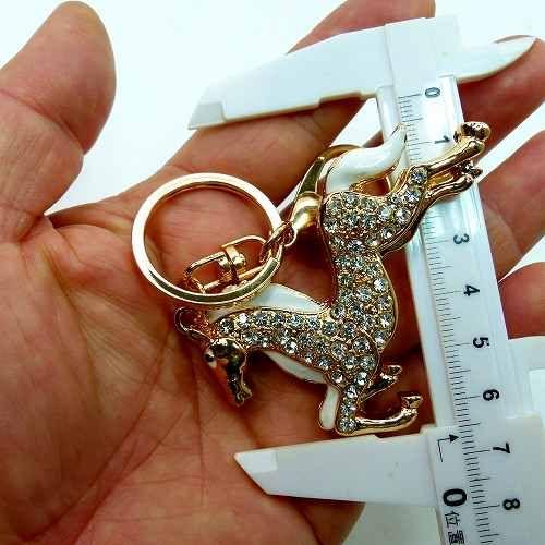 キーホルダー キラキラ ラインストーン 馬 白 白馬 チャーム