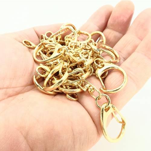 キーホルダー チェーン カニカン うすい金色 20個セット まとめて 部品