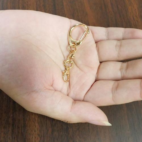 キーホルダー チェーン カニカン うすい金色 20個セット まとめて 部品