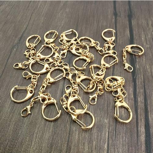 キーホルダー チェーン カニカン うすい金色 20個セット まとめて 部品