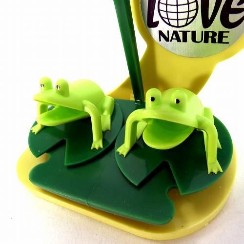 ペンスタンド付きボールペン カエル 口がパクパク動く 癒しの文房具