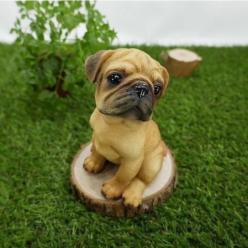 犬の置物 犬の置物 パグ かわいい KZ-184 マスコット樹脂石膏 オブジェ 宅配便
