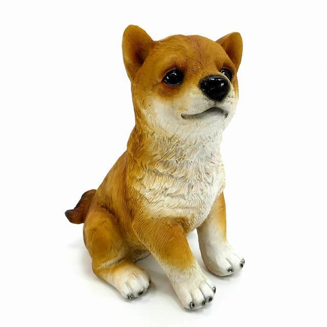 犬の置物 柴犬 かわいい KZ-187 マスコット樹脂石膏 オブジェ 宅配便