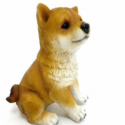 犬の置物 柴犬 かわいい KZ-187 マスコット樹脂石膏 オブジェ 宅配便