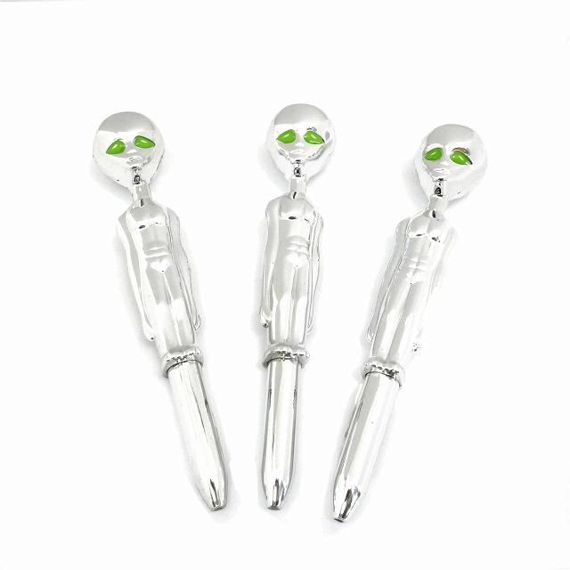 送料無料 ボールペン 宇宙人型 3本セット KZ-206 エイリアン 文房具